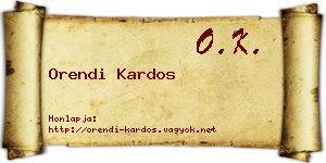 Orendi Kardos névjegykártya